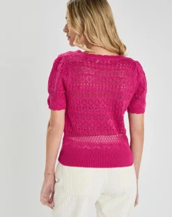 Femme La Petite Etoile Pull Indiana fuchsia