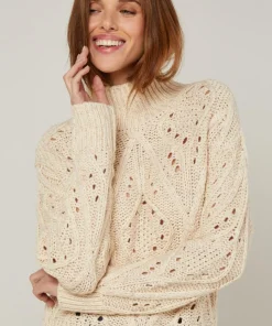 Femme Rodier Pull Ivanna en Laine mélangé blanc ivoire