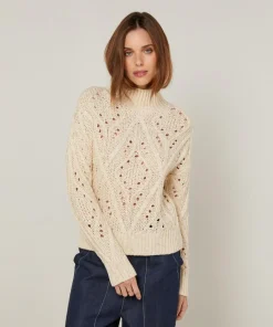 Femme Rodier Pull Ivanna en Laine mélangé blanc ivoire