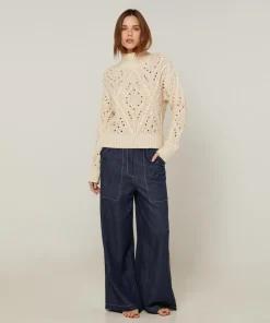 Femme Rodier Pull Ivanna en Laine mélangé blanc ivoire