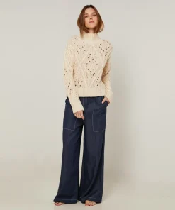 Femme Rodier Pull Ivanna en Laine mélangé blanc ivoire