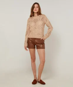 Femme Rodier Pull Javotte en Coton & Laine beige ficelle