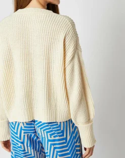 Femme An'ge Pull Julie en Laine mélangée écru