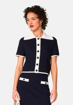 Femme Rodier Pull Julie-Rose manches courtes bleu marine