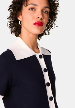 Femme Rodier Pull Julie-Rose manches courtes bleu marine