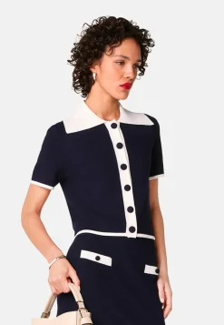 Femme Rodier Pull Julie-Rose manches courtes bleu marine