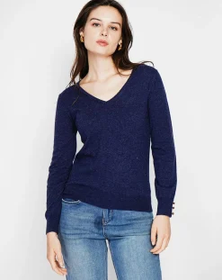 Femme Cachemire & Jo Pull Juliette bleu nuit