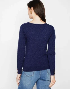 Femme Cachemire & Jo Pull Juliette bleu nuit