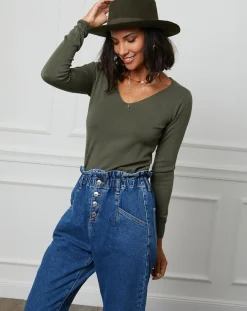 Femme Soft Cashmere Pull Juliette kaki