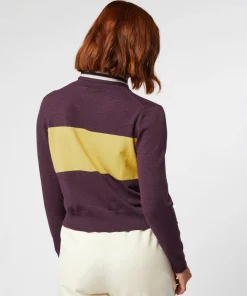 Best Rodier Pull Karla col roulé bicolore violet aubergine