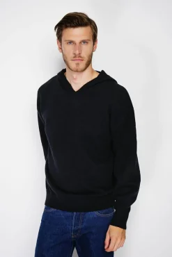 C&Jo Pull large à capuche en Cachemire mélangé noir