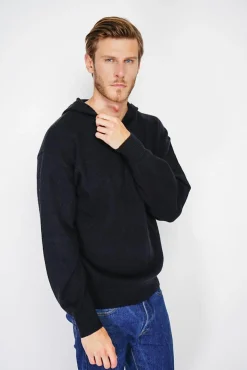 C&Jo Pull large à capuche en Cachemire mélangé noir