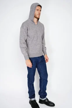 Homme C&Jo Pull large à capuche en Cachemire mélangé flanelle