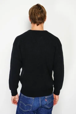 Sale C&Jo Pull large en Cachemire mélangé ras du cou à côtes noir