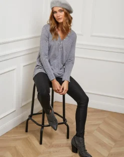 Sale Fleur de cachemire Pull Laury gris