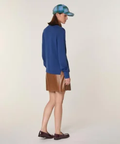 Discount Rodier Pull Laury-Anne 100% Laine chaine col V bleu saphir