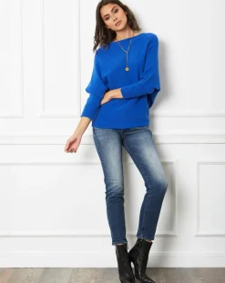 Clearance Fleur de cachemire Pull Lena Indigo