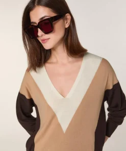 Femme Rodier Pull Linda 100% Laine marron café