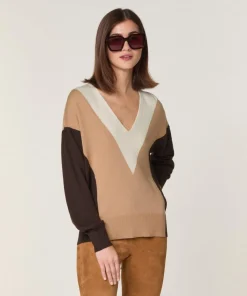 Femme Rodier Pull Linda 100% Laine marron café