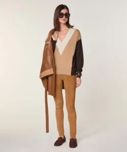 Femme Rodier Pull Linda 100% Laine marron café