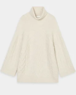 Femme Marc O'Polo Pull long en Laine mélangée torsades écru