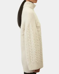 Femme Marc O'Polo Pull long en Laine mélangée torsades écru