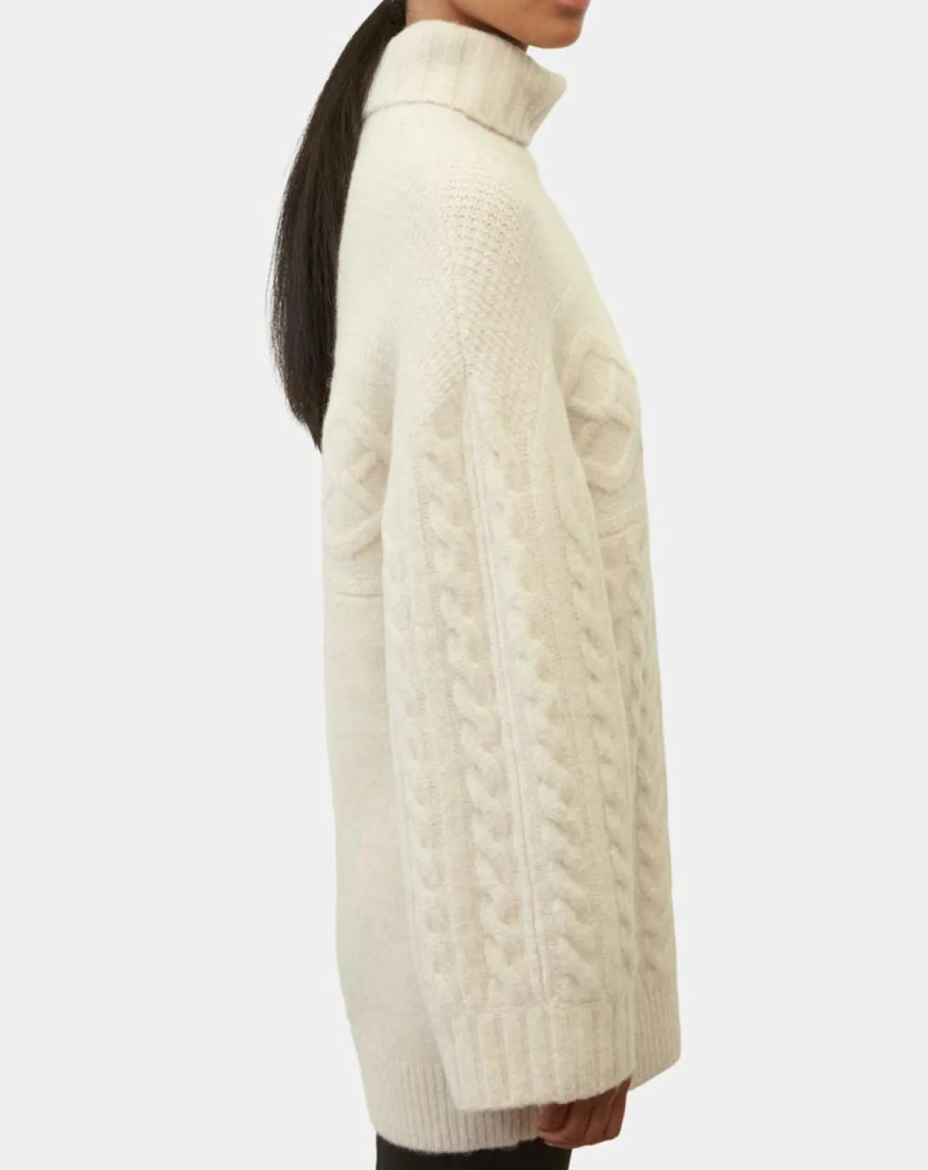 Femme Marc O'Polo Pull long en Laine mélangée torsades écru