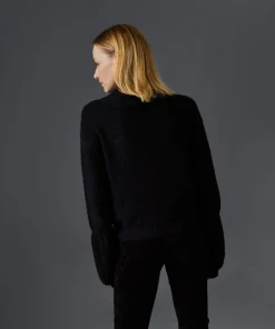 Femme Rodier Pull Lorelei col manches bouffantes noir