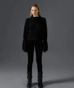 Femme Rodier Pull Lorelei col manches bouffantes noir