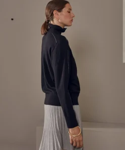 Femme Rodier Pull Mahaut, col roulé noir