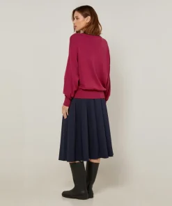 Online Rodier Pull Marjorie en Laine mélangée rouge grenat