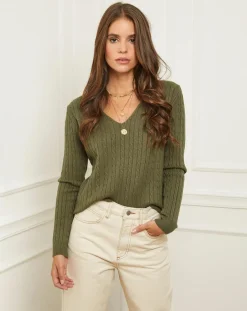 Femme Soft Cashmere Pull Marta kaki