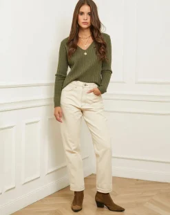 Femme Soft Cashmere Pull Marta kaki