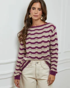 Femme L'Armoire de Suzette Pull Mathilde prune