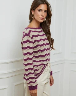 Femme L'Armoire de Suzette Pull Mathilde prune