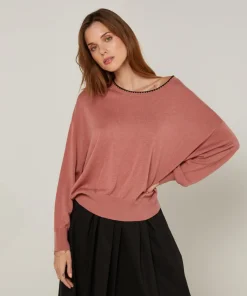 Femme Rodier Pull Maximilienne en Laine mélangée bois de rose