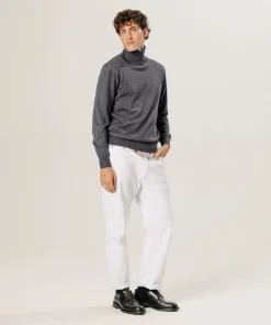 Homme Rodier Pull Émile 100% laine col rond gris foncé