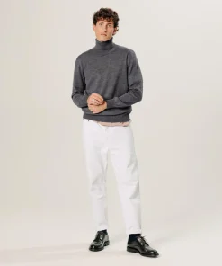 Homme Rodier Pull Émile 100% laine col rond gris foncé