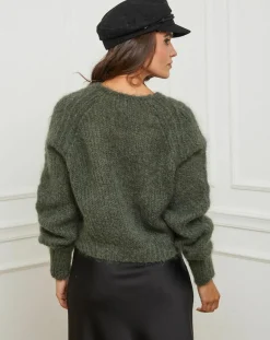 Outlet L'Armoire de Suzette Pull mi-long kaki