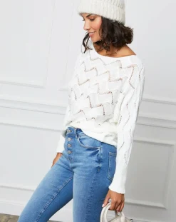 Femme L'Armoire de Suzette Pull Olivia blanc