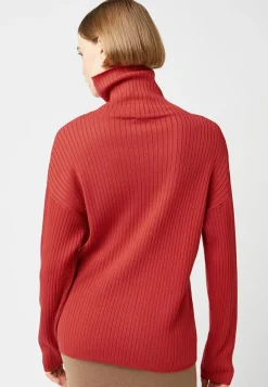 Discount Rodier Pull Ornella large col roulé orange rouille