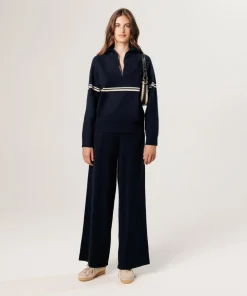 Femme Rodier Pull Paola col marin bleu nuit