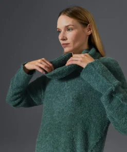 Femme Rodier Pull Pensée col amovible vert de gris