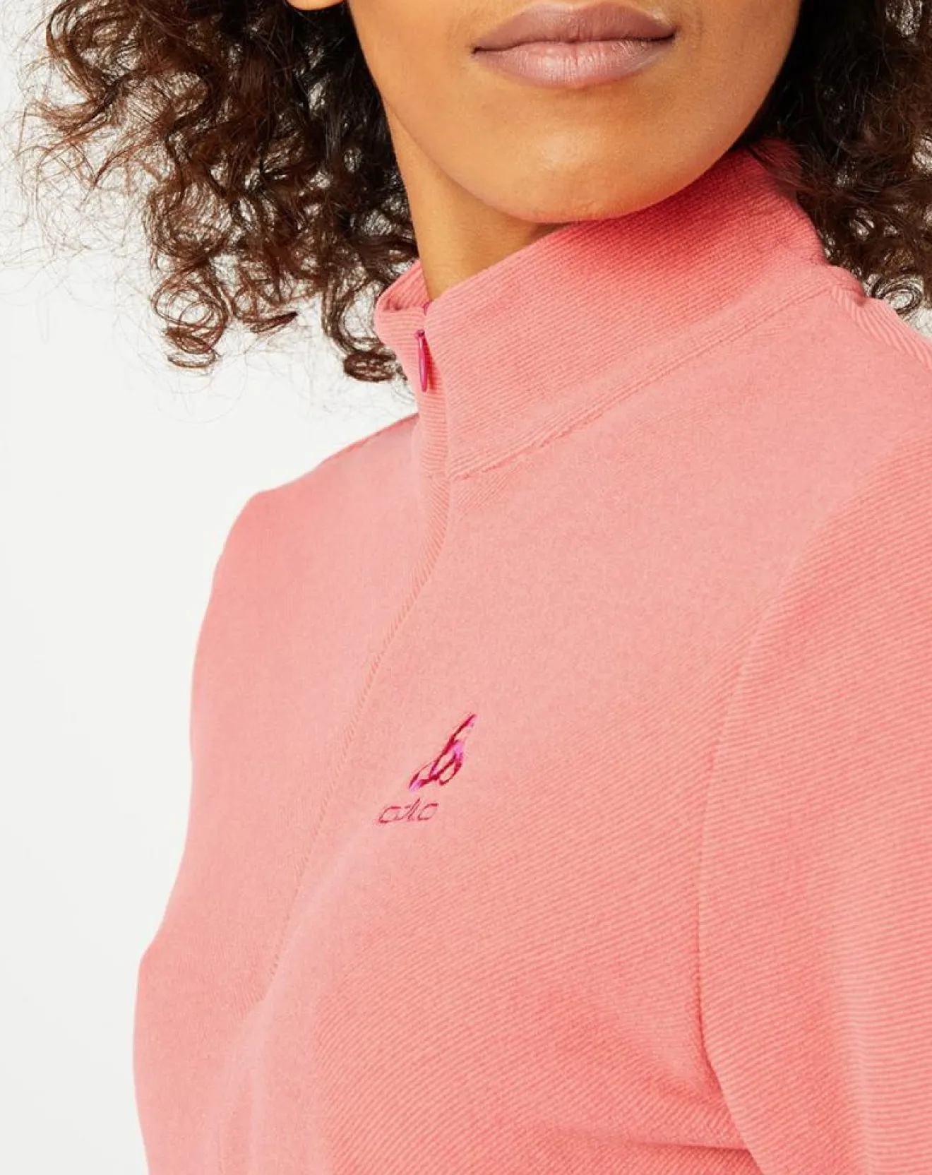 Femme Odlo Pull polaire technique col zippé Roy saumon