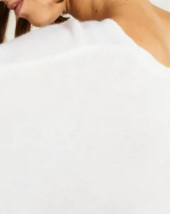 Sale Miss Cashmere Pull poncho 100% Cachemire Axelle Col V écru