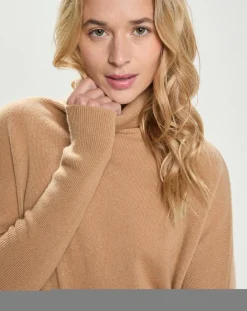 Cashmere Tribu Pull Poncho 100% Cachemire Lola camel