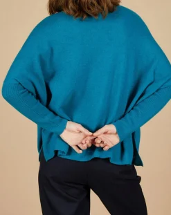 Femme Cashmere Tribu Pull poncho 100% Cachemire Lola col roulé agami