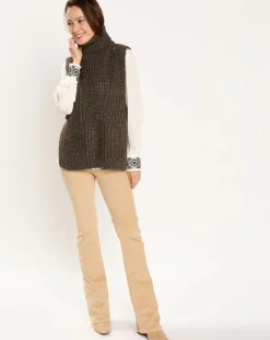 Online Lauren Vidal Pull poncho en Alpaga mélangé Billie seigle