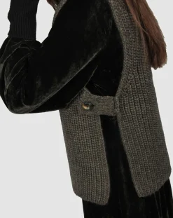 Online Lauren Vidal Pull poncho en Alpaga mélangé Billie seigle