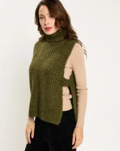 Discount Lauren Vidal Pull poncho en Alpaga mélangé Billie mousse